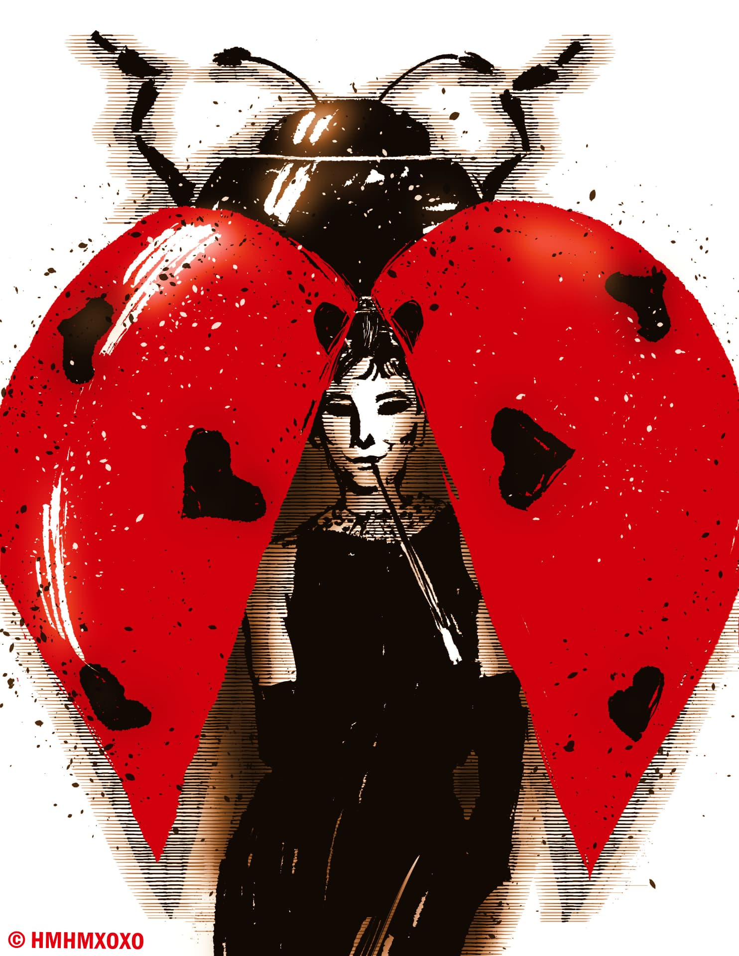 The Iconic Ladybug (Inktober Series), ink illustration