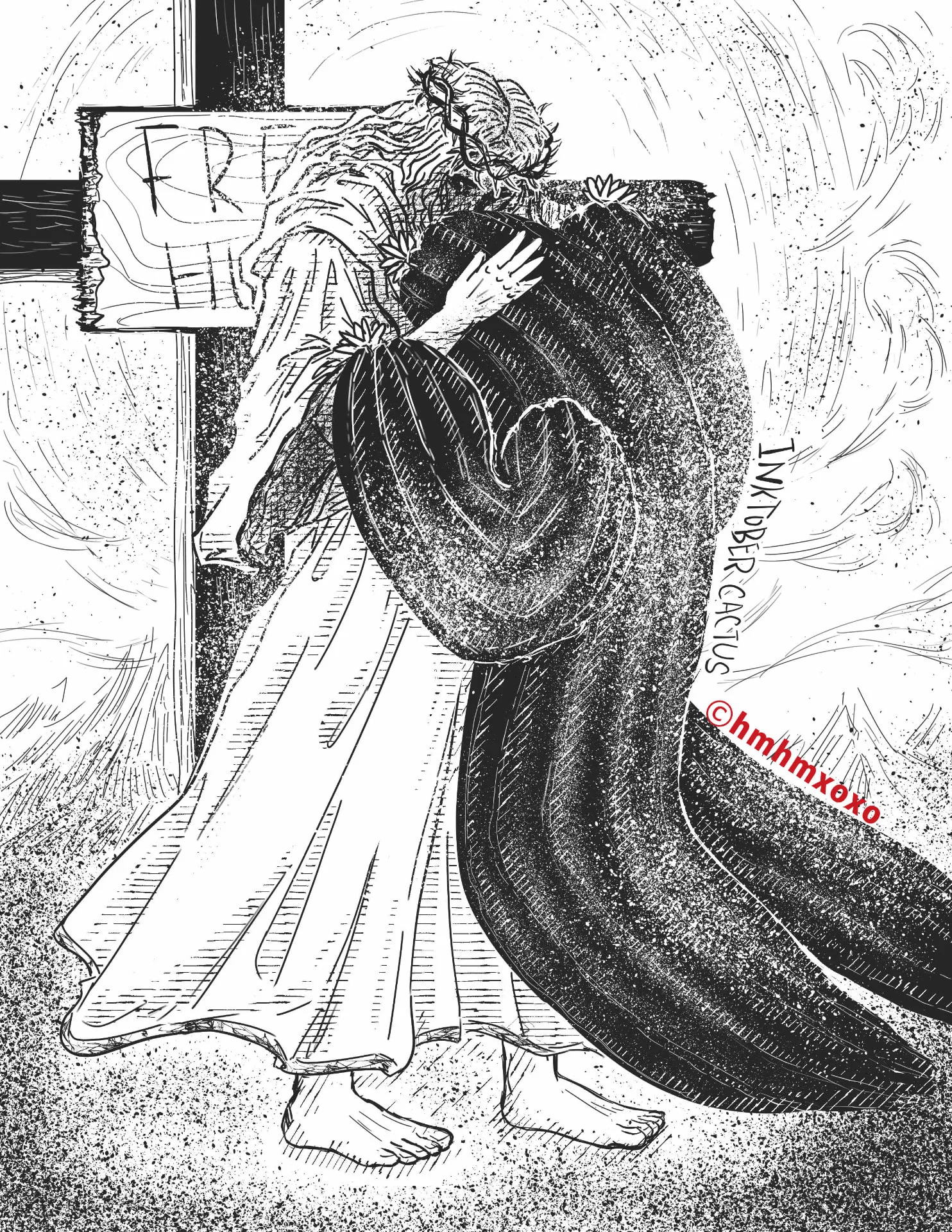 Free Hugs (Inktober Series) — 03 Original ink submission